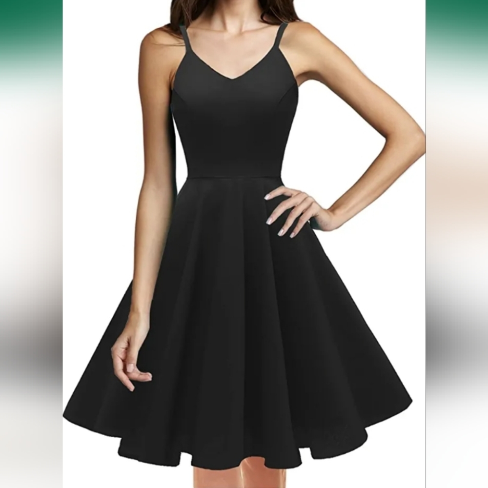 Nwot GOOBGS Women's 1950s Retro Vintage Spaghetti Strap Cocktail Dresses w/Pkt